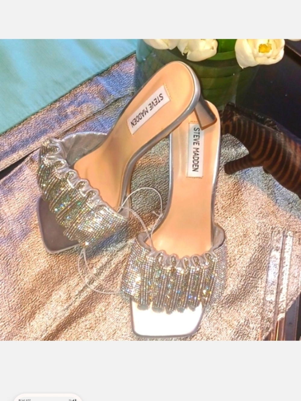 Steve Madden Silver Fiori Heels